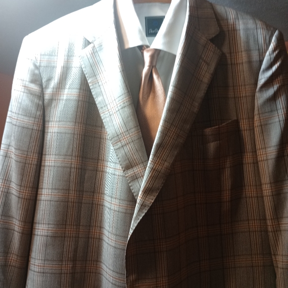 Samuelson Plaid Blazer - Brown and Gray 3Btn/2Vents Size49L
